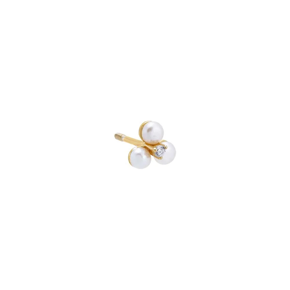 Pearl Trio Cluster Stud Earring sold by Adina Eden's product image thumbnail 3