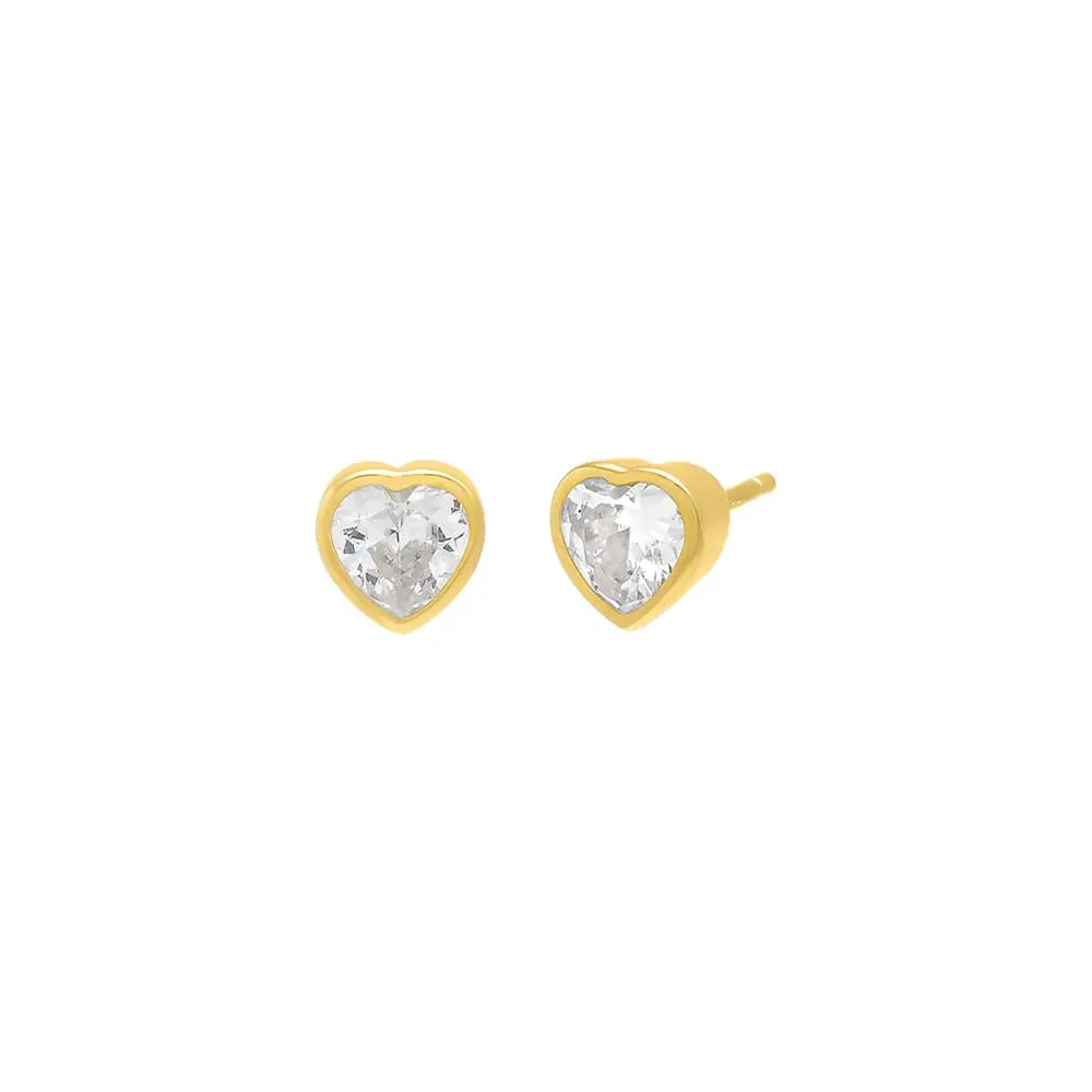 Heart Bezel Solitaire Stud Earring sold by Adina Eden's product image thumbnail 4