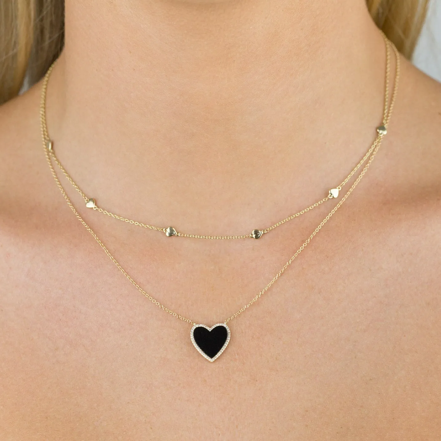 Mini Hearts Necklace 14K sold by Adina Eden's product image thumbnail 2