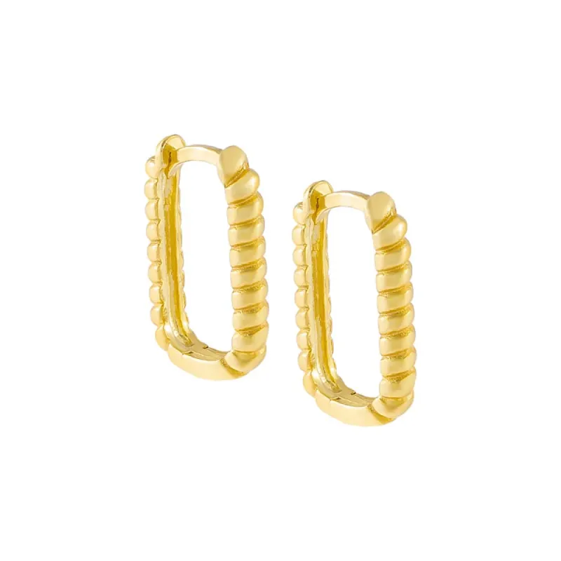 Twisted Oval Huggie Earring sold by Adina Eden's