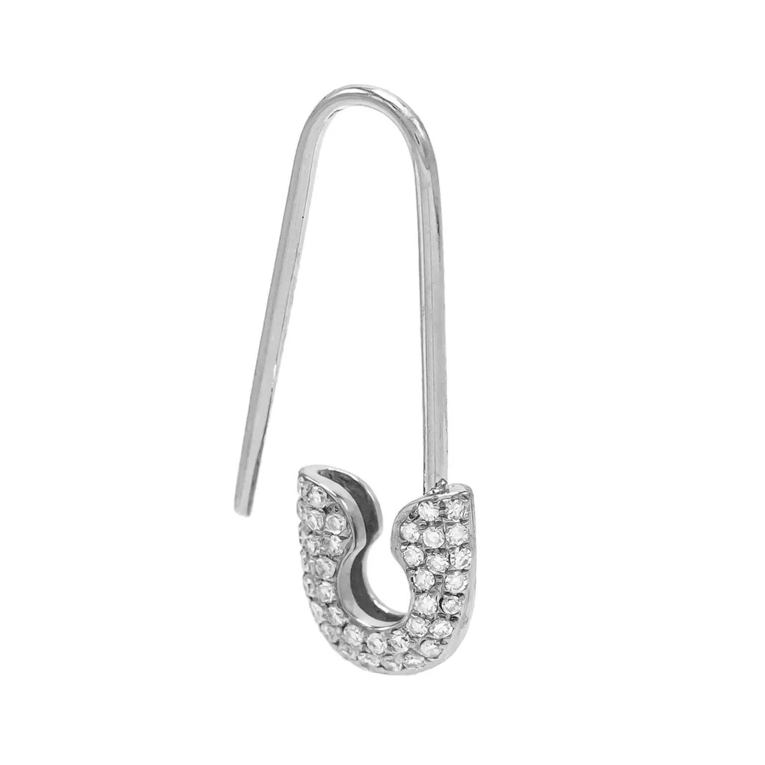 Diamond Safety Pin Earring 14K sold by Adina Eden's product image thumbnail 4