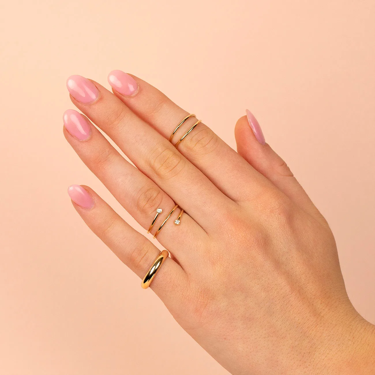 Open Double Row Ring 14K sold by Adina Eden's product image thumbnail 2