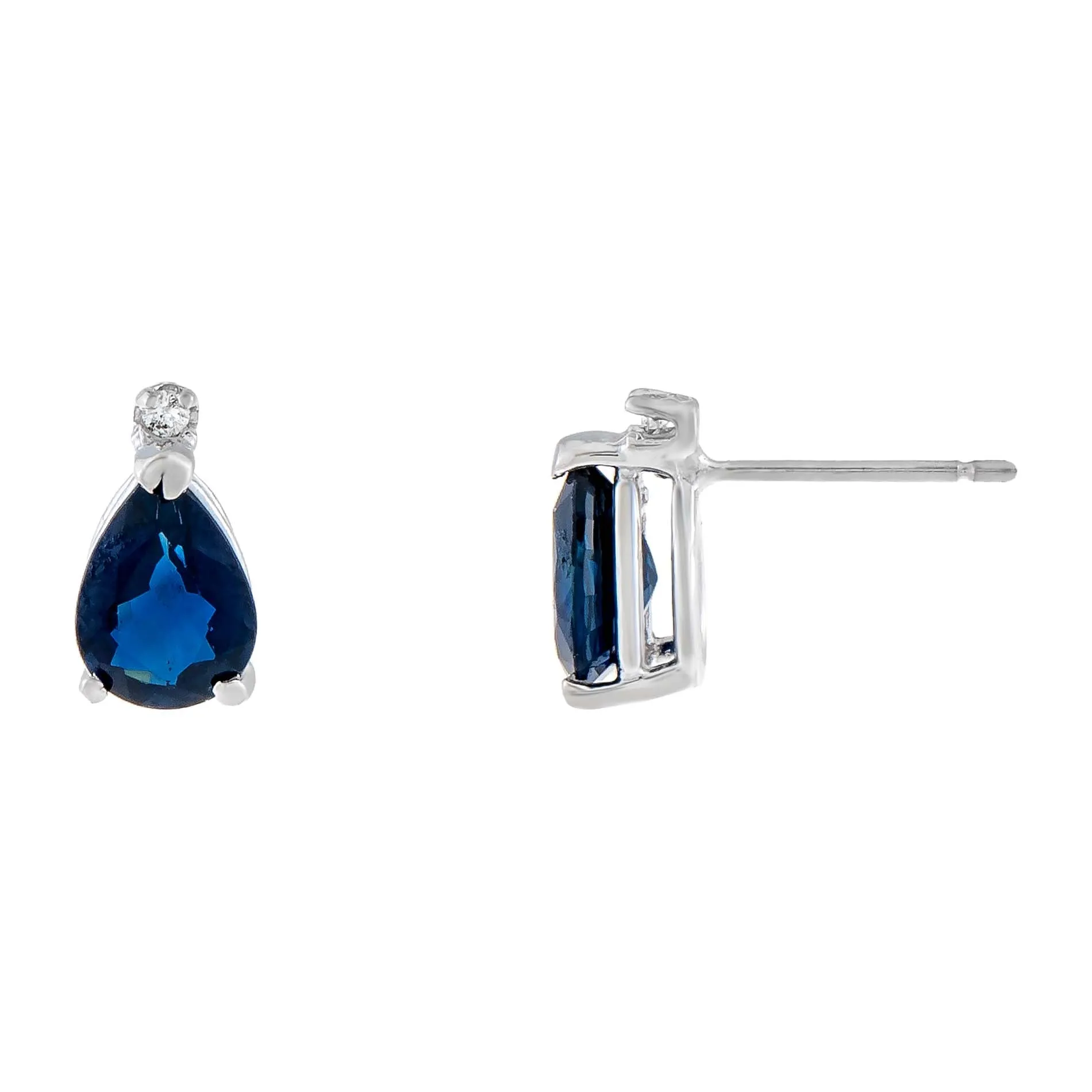 Sapphire Teardrop Stud Earring 14K sold by Adina Eden's