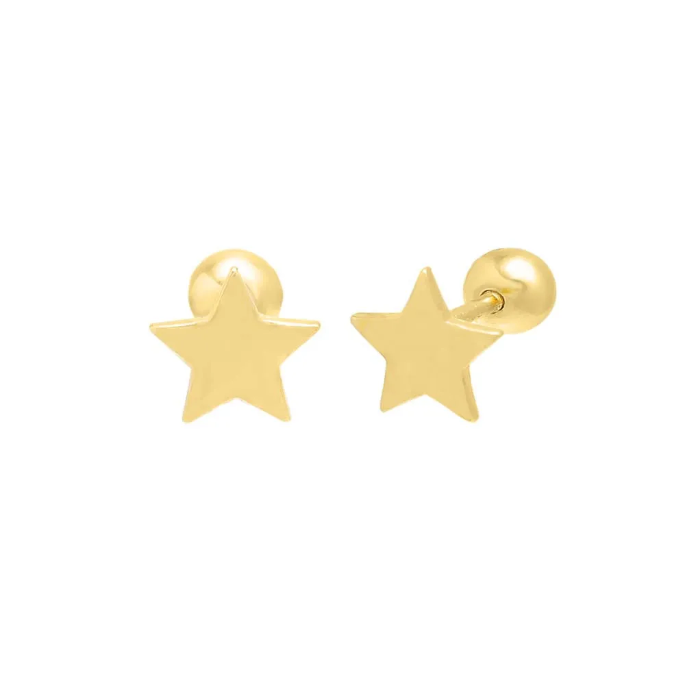 Solid Star Threaded Ball Stud Earring sold by Adina Eden's product image thumbnail 3