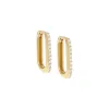 Thin Pave Paperclip Huggie 
Earring 14K sold by Adina Eden's