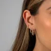 Thin Pave Paperclip Huggie 
Earring 14K sold by Adina Eden's