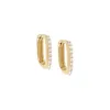 Thin Pave Paperclip Huggie 
Earring 14K sold by Adina Eden's