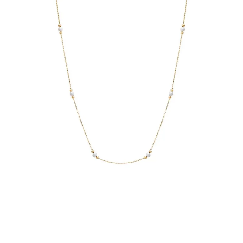 Pearl Embedded Chain Necklace 14K sold by Adina Eden's