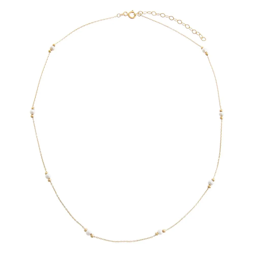 Pearl Embedded Chain Necklace 14K sold by Adina Eden's product image thumbnail 2