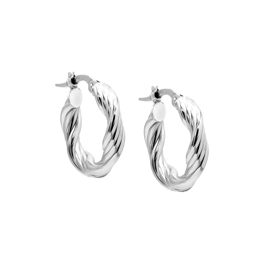Twisted Tube Hoop Earring 14K sold by Adina Eden's