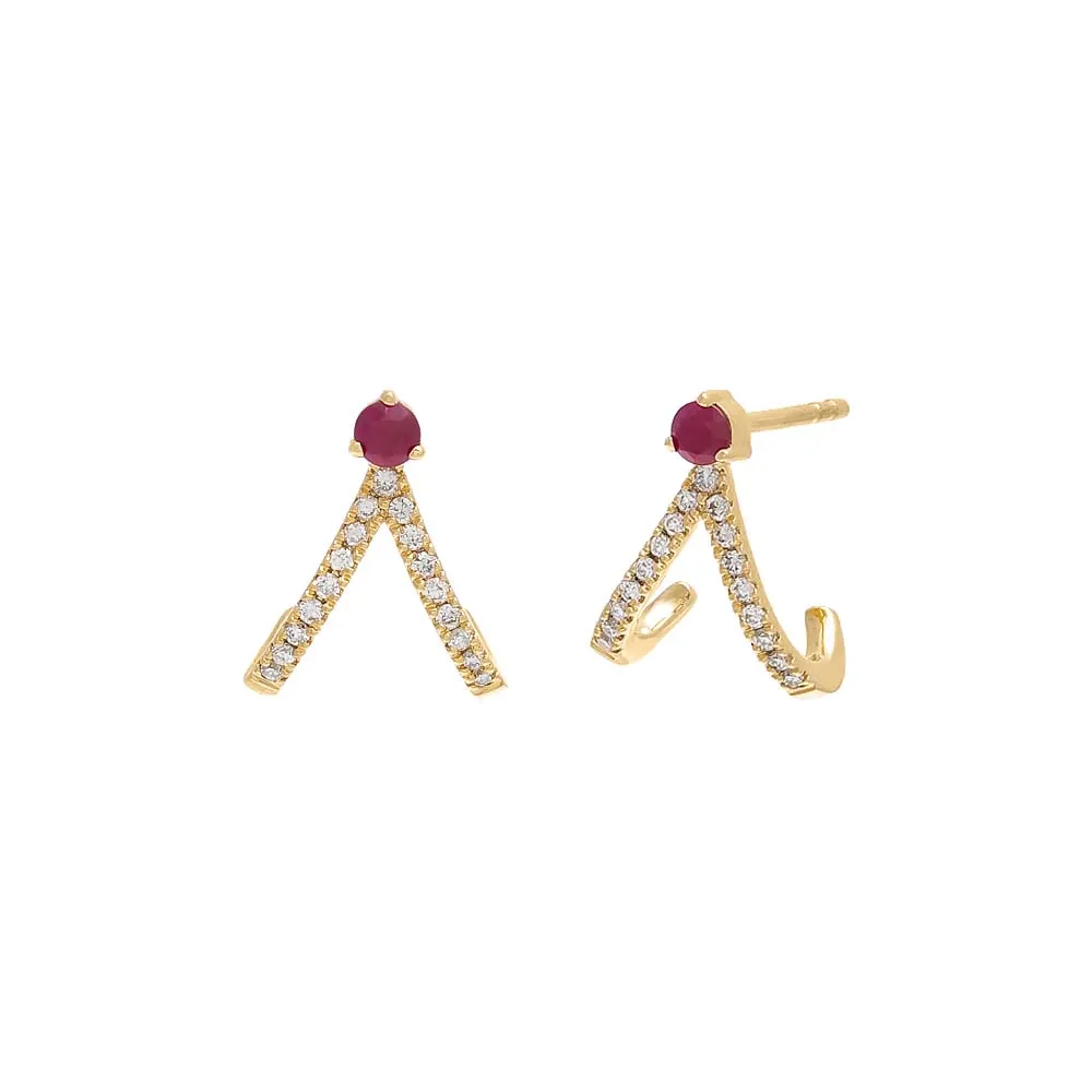 Diamond Cage Stud Earring 14K sold by Adina Eden's