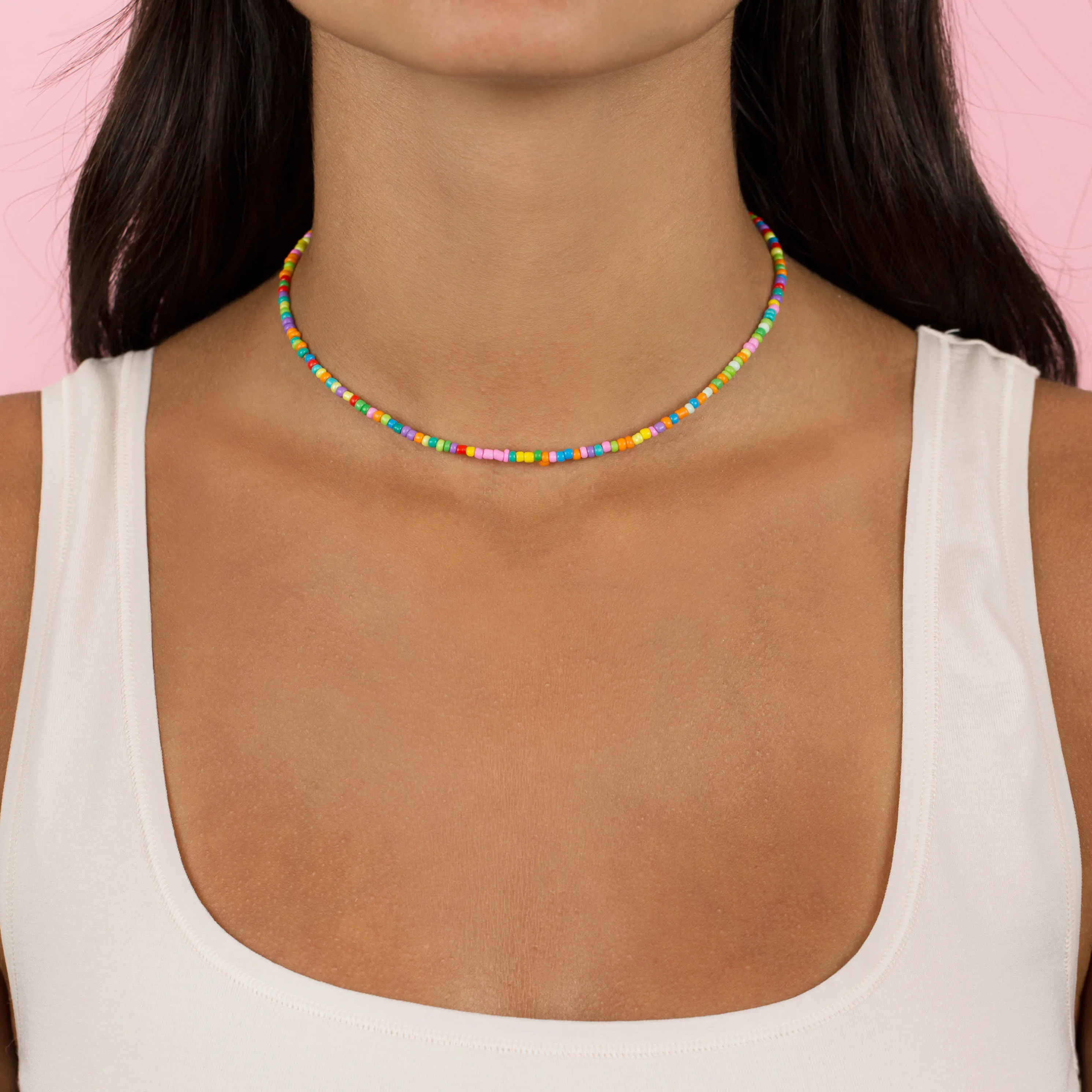Rainbow Beaded Choker sold by Adina Eden's product image thumbnail 2