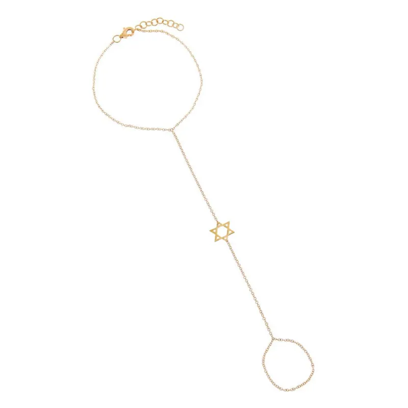 Solid Star of David Hand Chain 14K sold by Adina Eden's