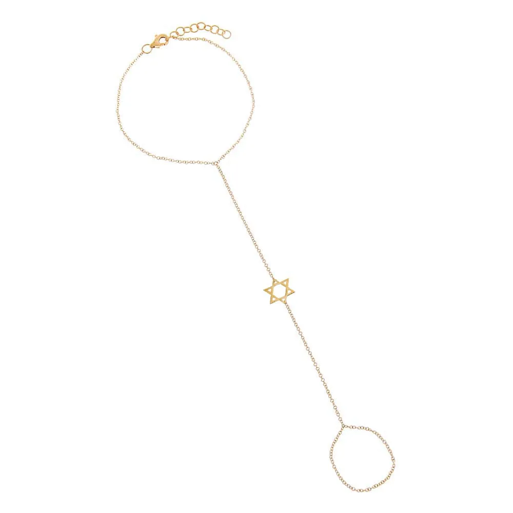 Solid Star of David Hand Chain 14K sold by Adina Eden's
