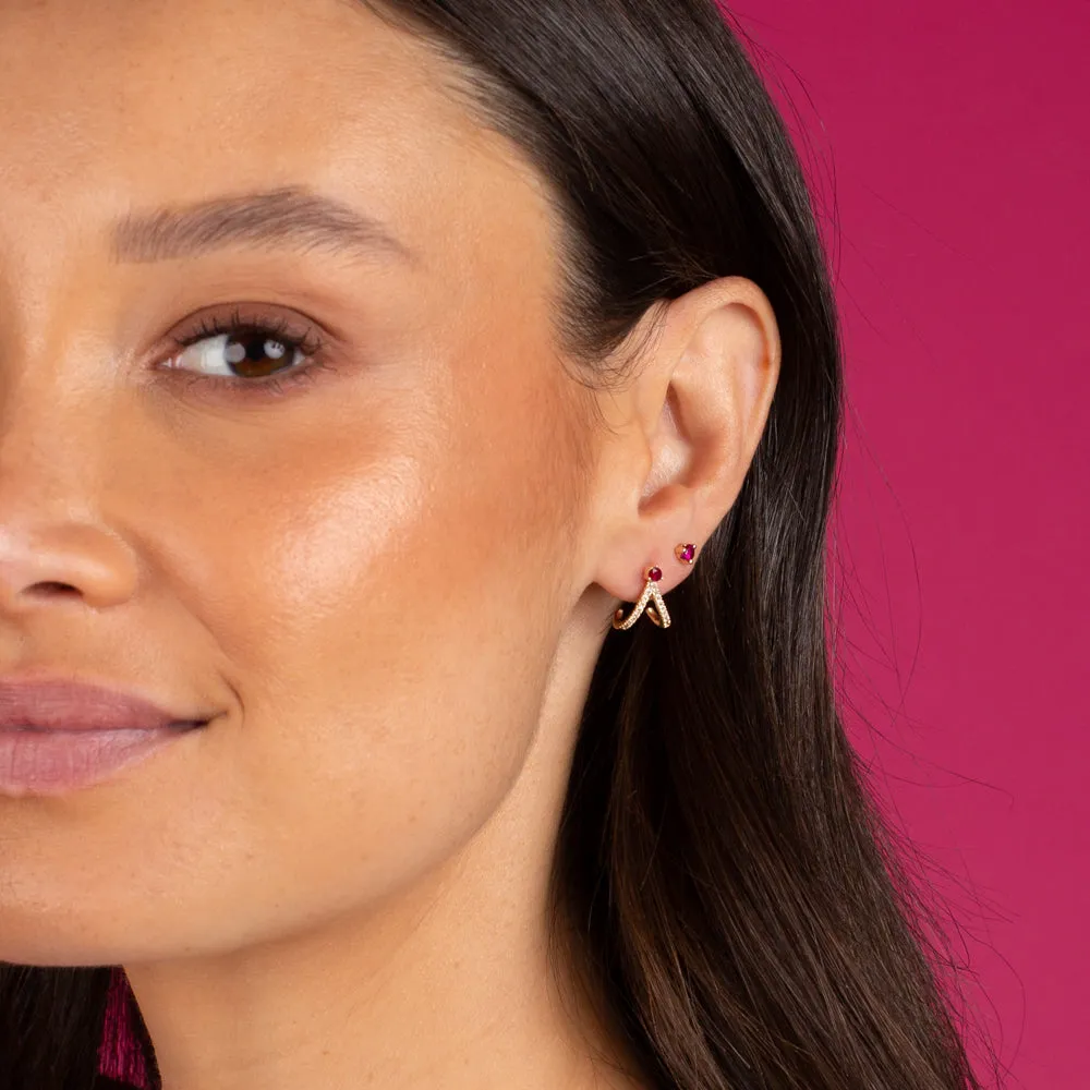 Diamond Cage Stud Earring 14K sold by Adina Eden's product image thumbnail 2