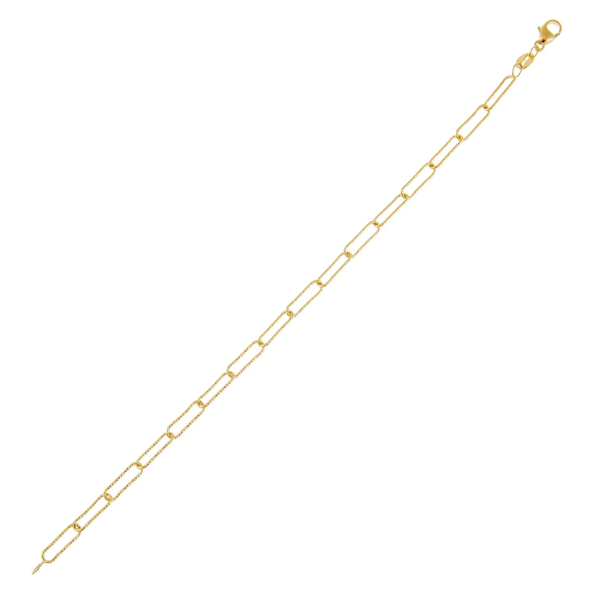 Wire Diamond Cut Link Bracelet 14K sold by Adina Eden's