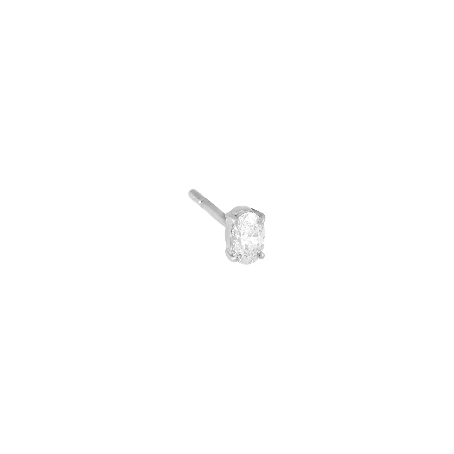 Diamond Tiny Oval Stud Earring 14K sold by Adina Eden's product image thumbnail 3