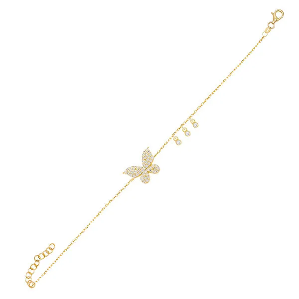 CZ Bezel Butterfly Bracelet sold by Adina Eden's
