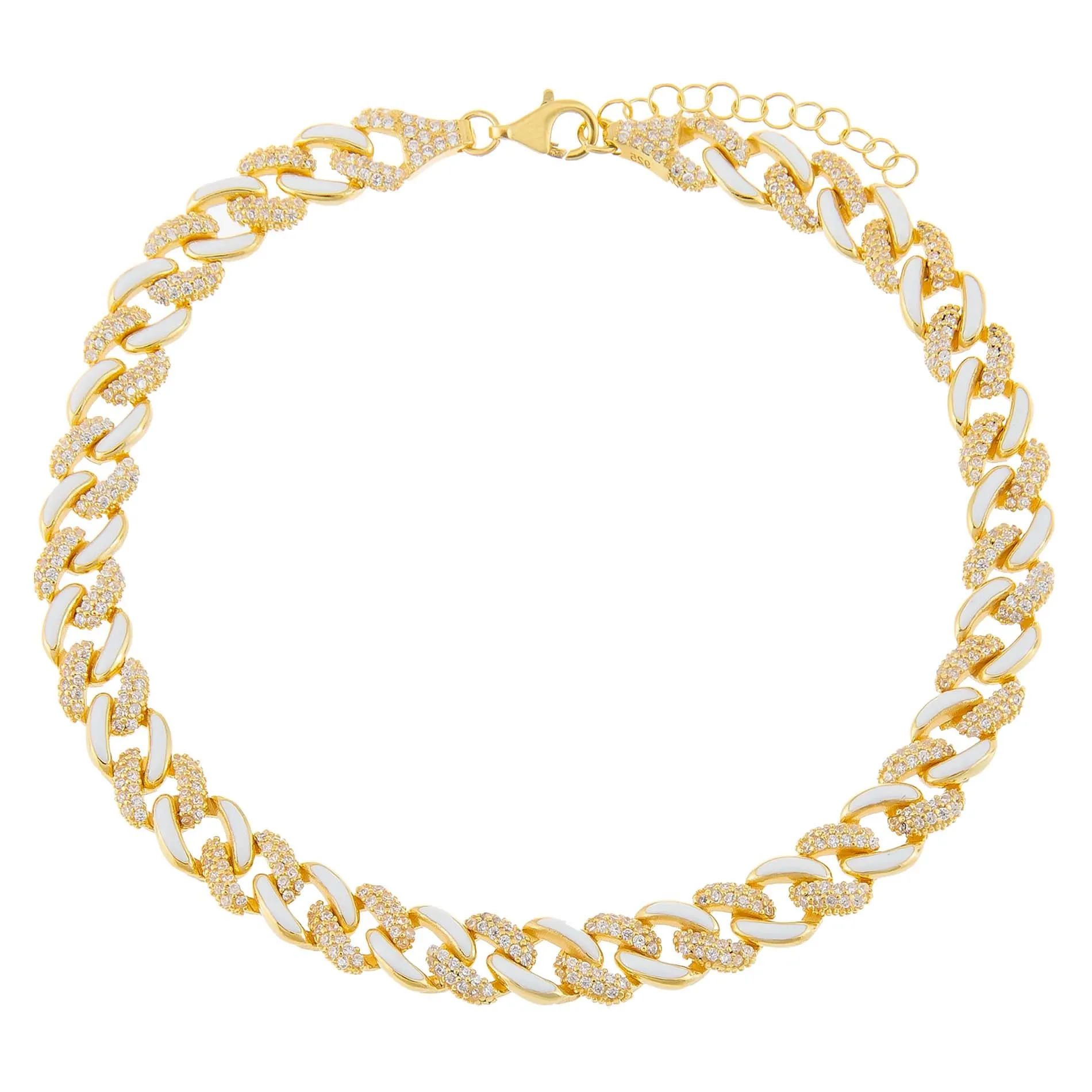 Pavé Neon Enamel Chain Link Anklet sold by Adina Eden's product image thumbnail 4