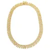 Wide Pave/Solid Hearts Chain Choker Necklace sold by Adina Eden's