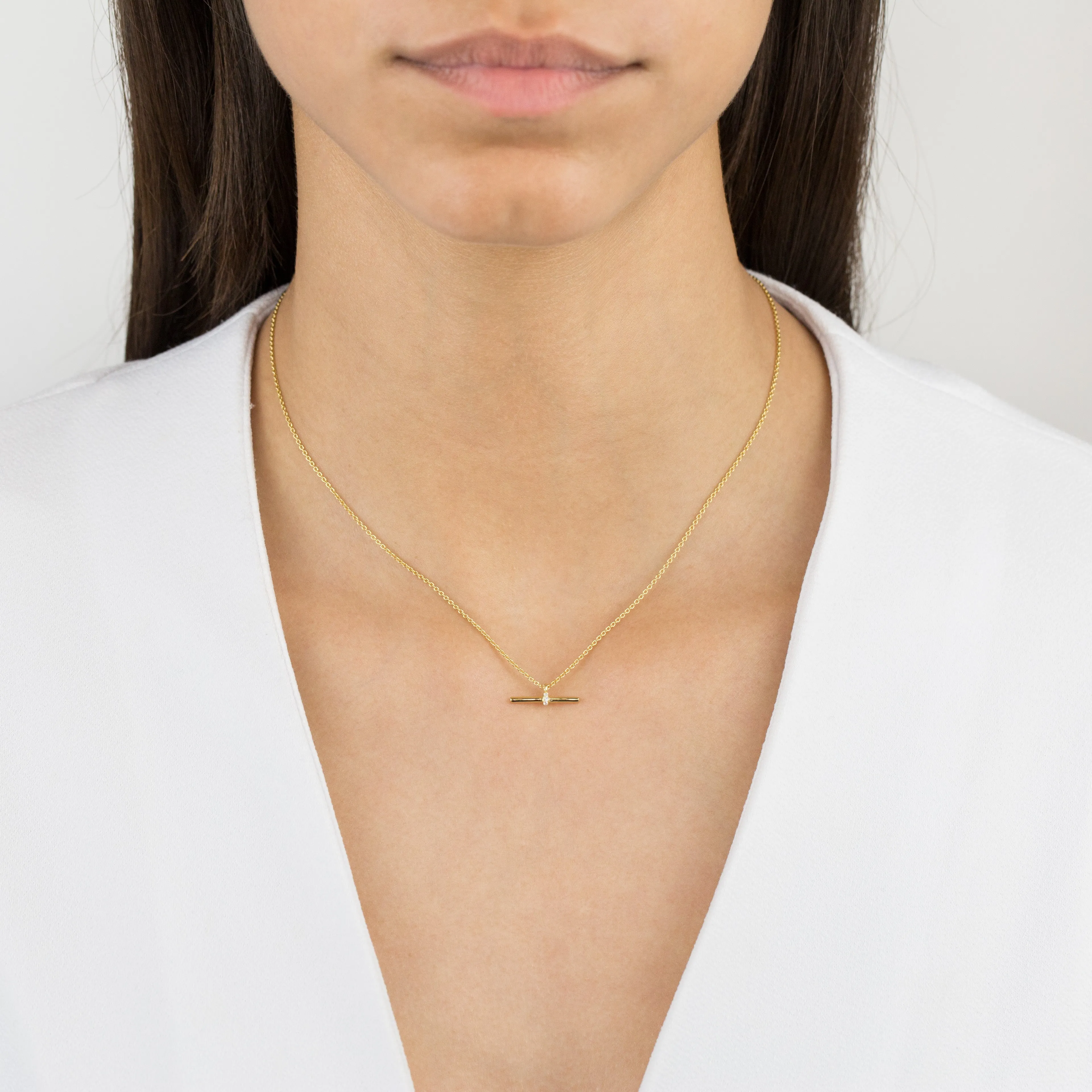 Pavé Bar Necklace sold by Adina Eden's product image thumbnail 2