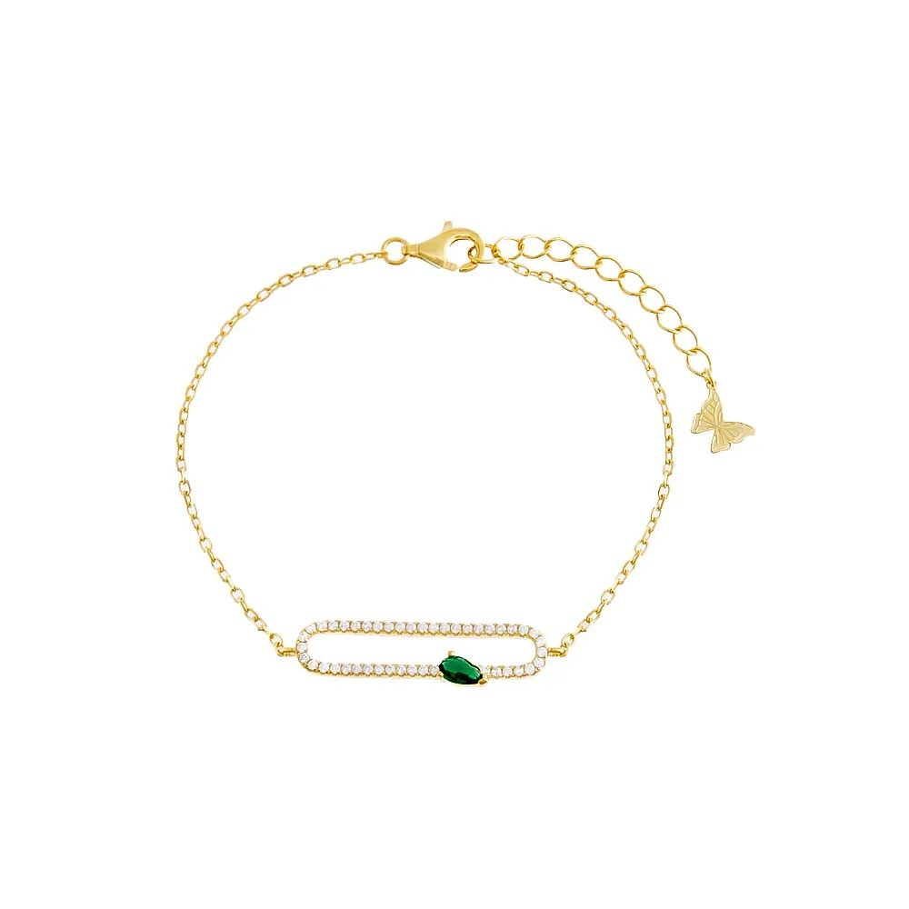 Pavé X Colored Teardrop Pendant Bracelet sold by Adina Eden's