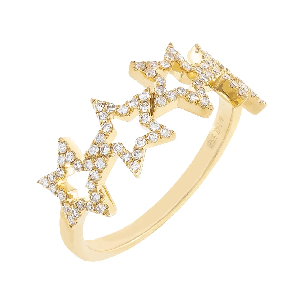 Diamond Open Star Ring 14K sold by Adina Eden's