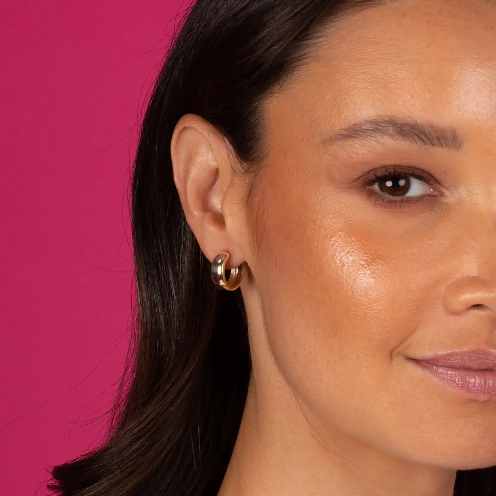 Solid Wide Huggie Earring sold by Adina Eden's product image thumbnail 2