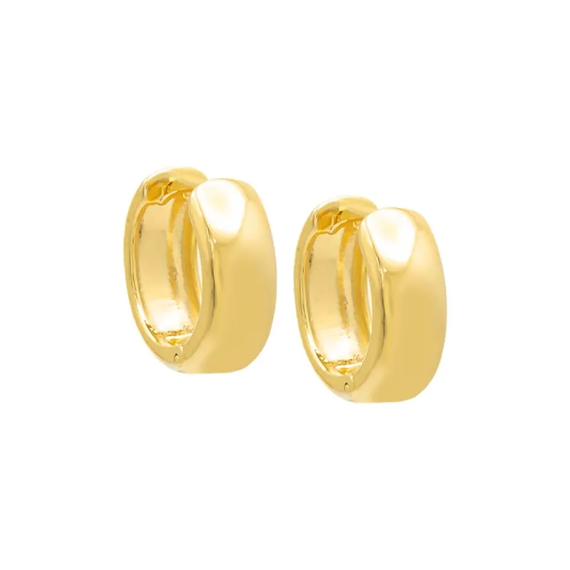 Solid Wide Huggie Earring sold by Adina Eden's