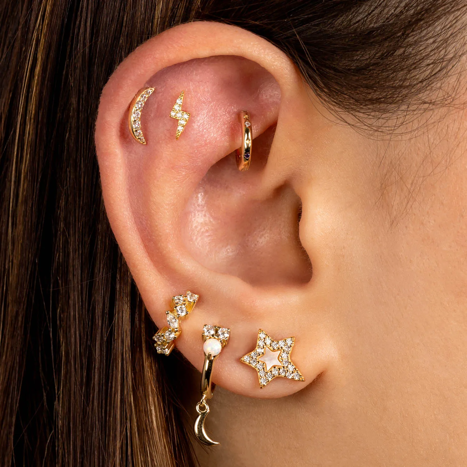 Celestial CZ Huggie Earring sold by Adina Eden's product image thumbnail 3