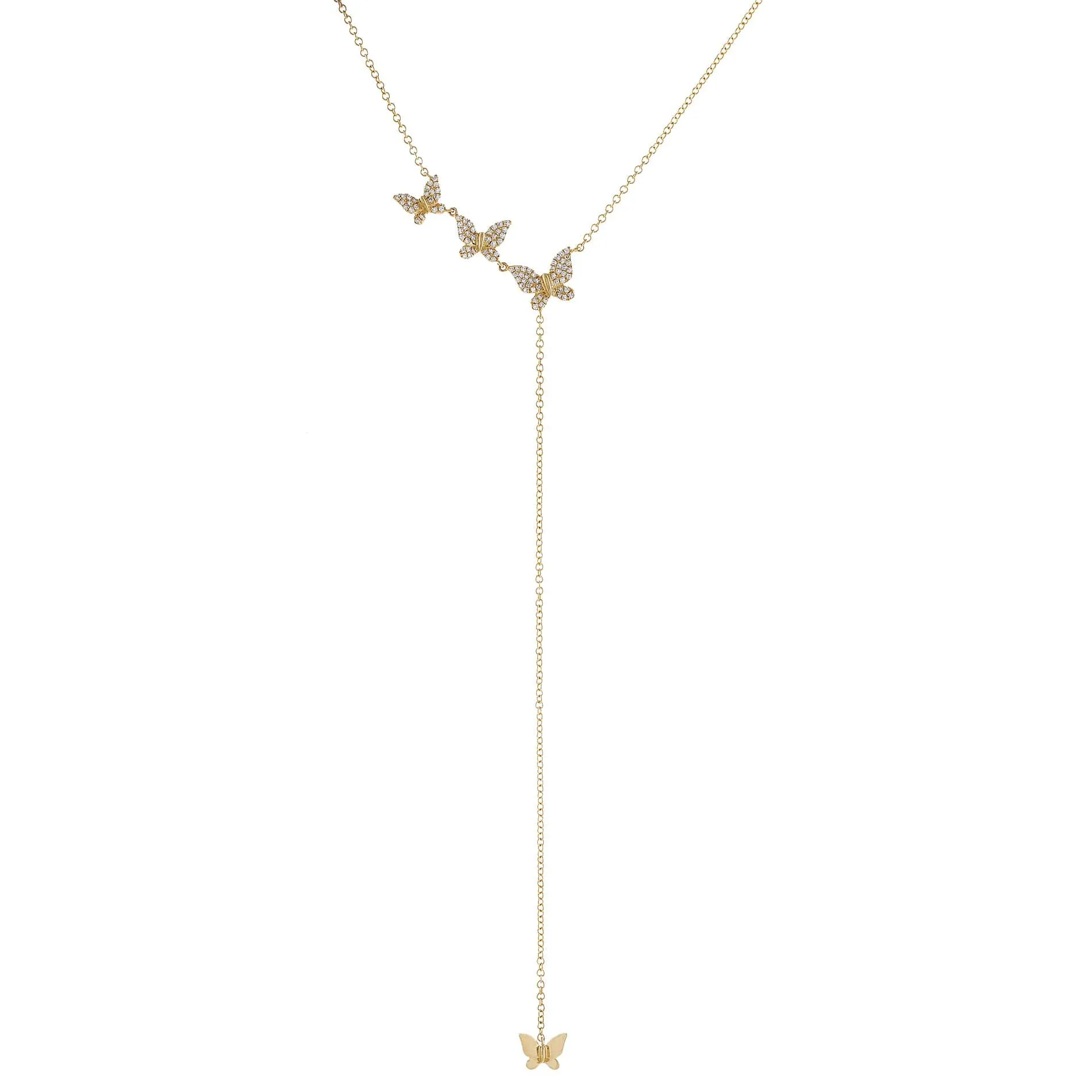 Diamond Butterflies Lariat 14K sold by Adina Eden's