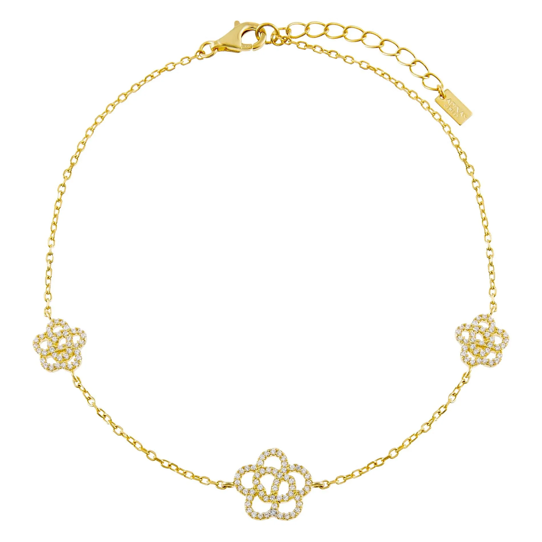 CZ Triple Rose Anklet sold by Adina Eden's