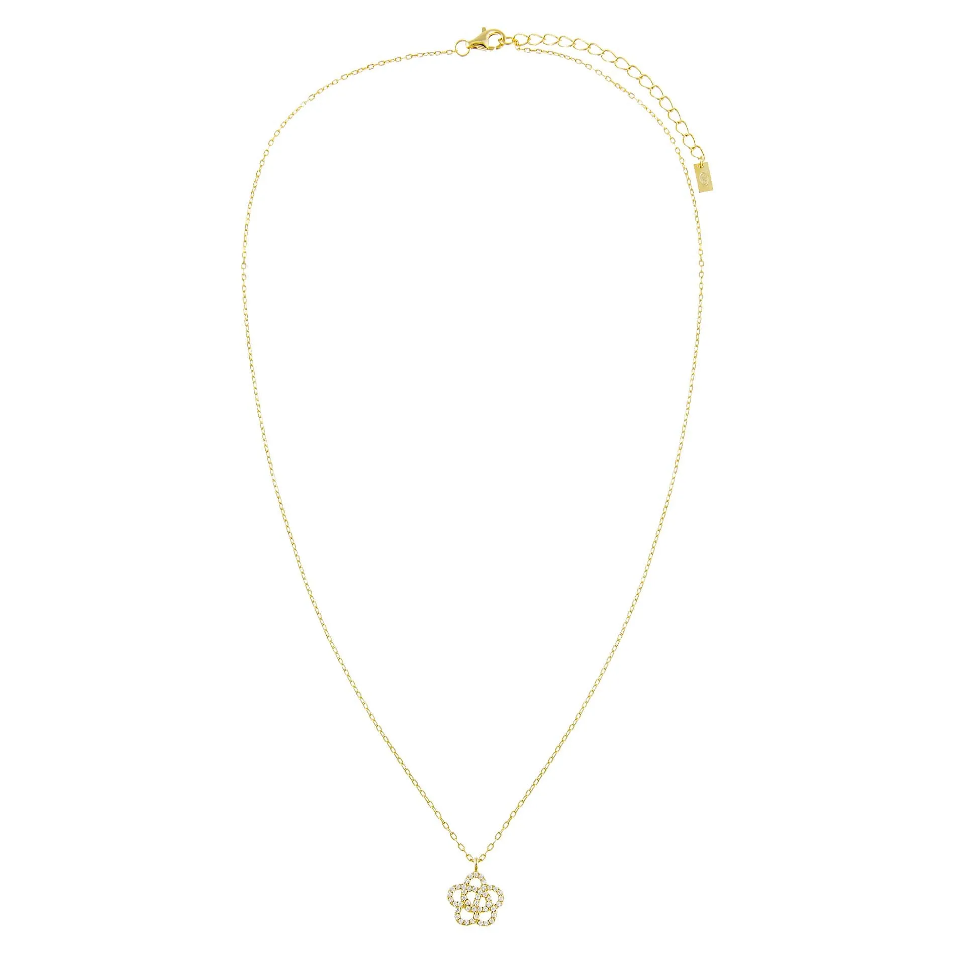 CZ Rose Flower Necklace sold by Adina Eden's product image thumbnail 3