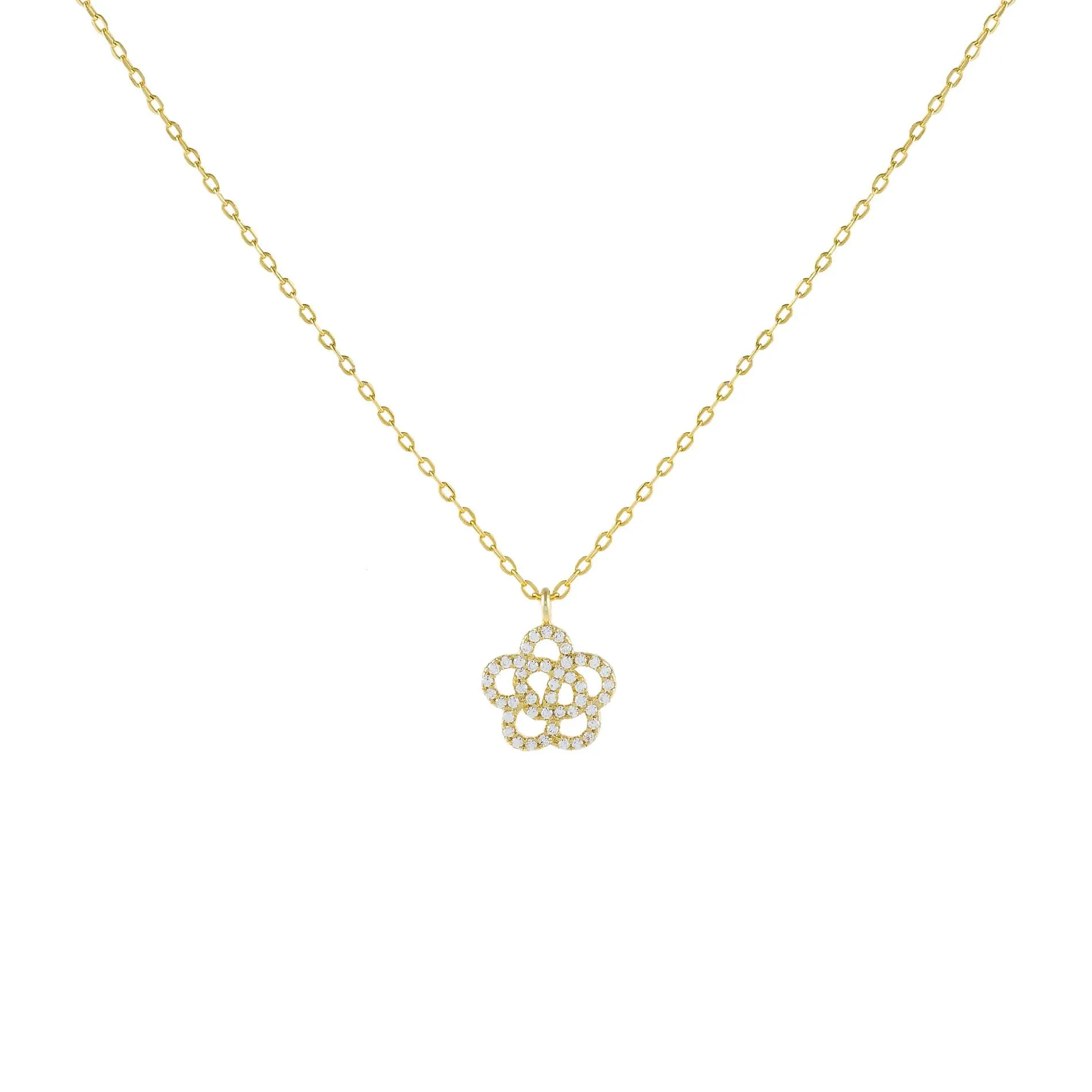 CZ Rose Flower Necklace sold by Adina Eden's