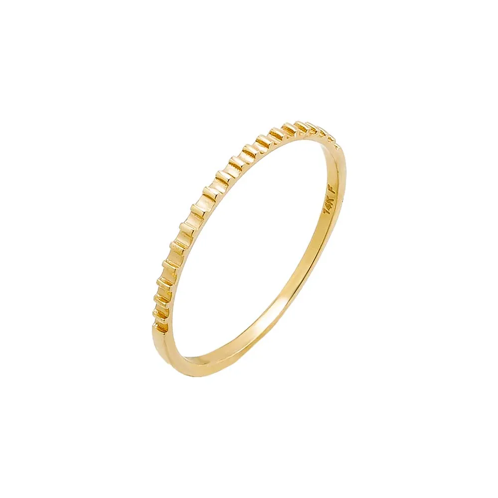 Solid Ridged Band Ring 14K sold by Adina Eden's