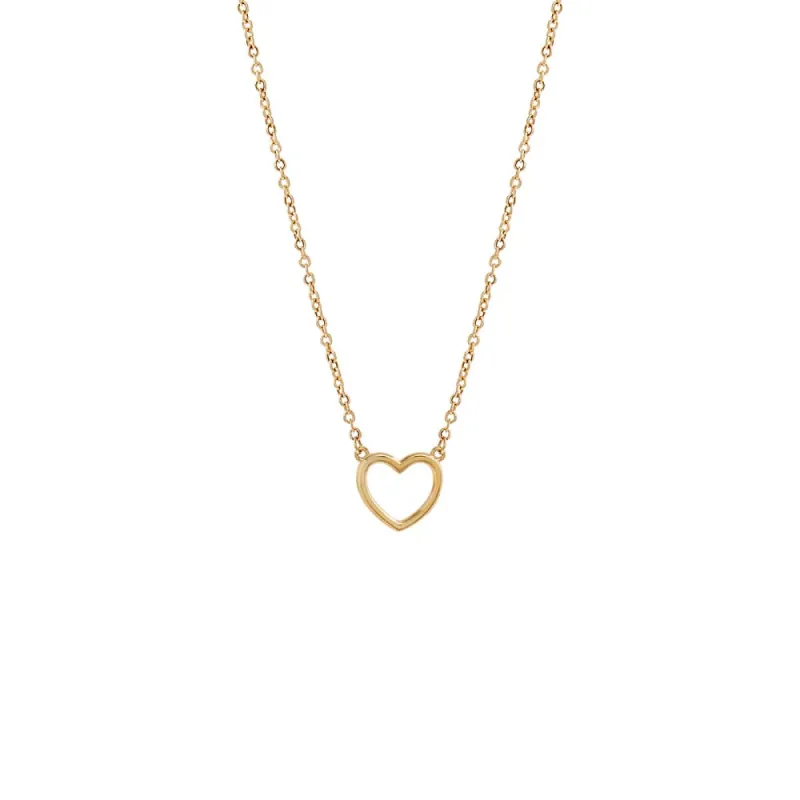 Solid Open Heart Necklace 14K sold by Adina Eden's