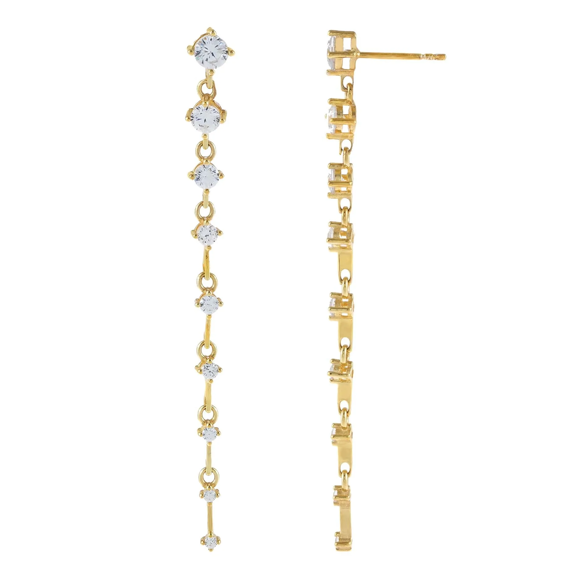 CZ Round Stone Drop Earring sold by Adina Eden's