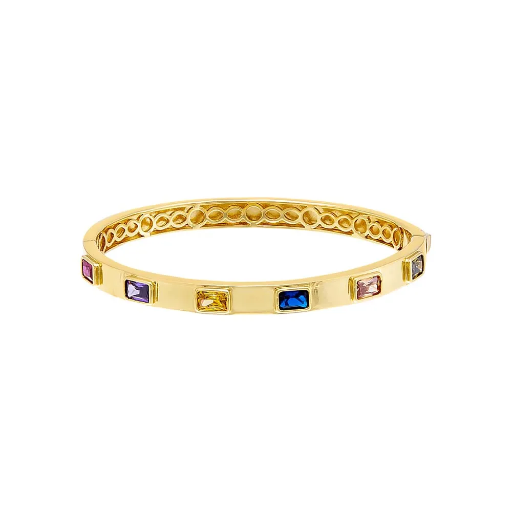 Colored Scattered Baguette Bangle sold by Adina Eden's