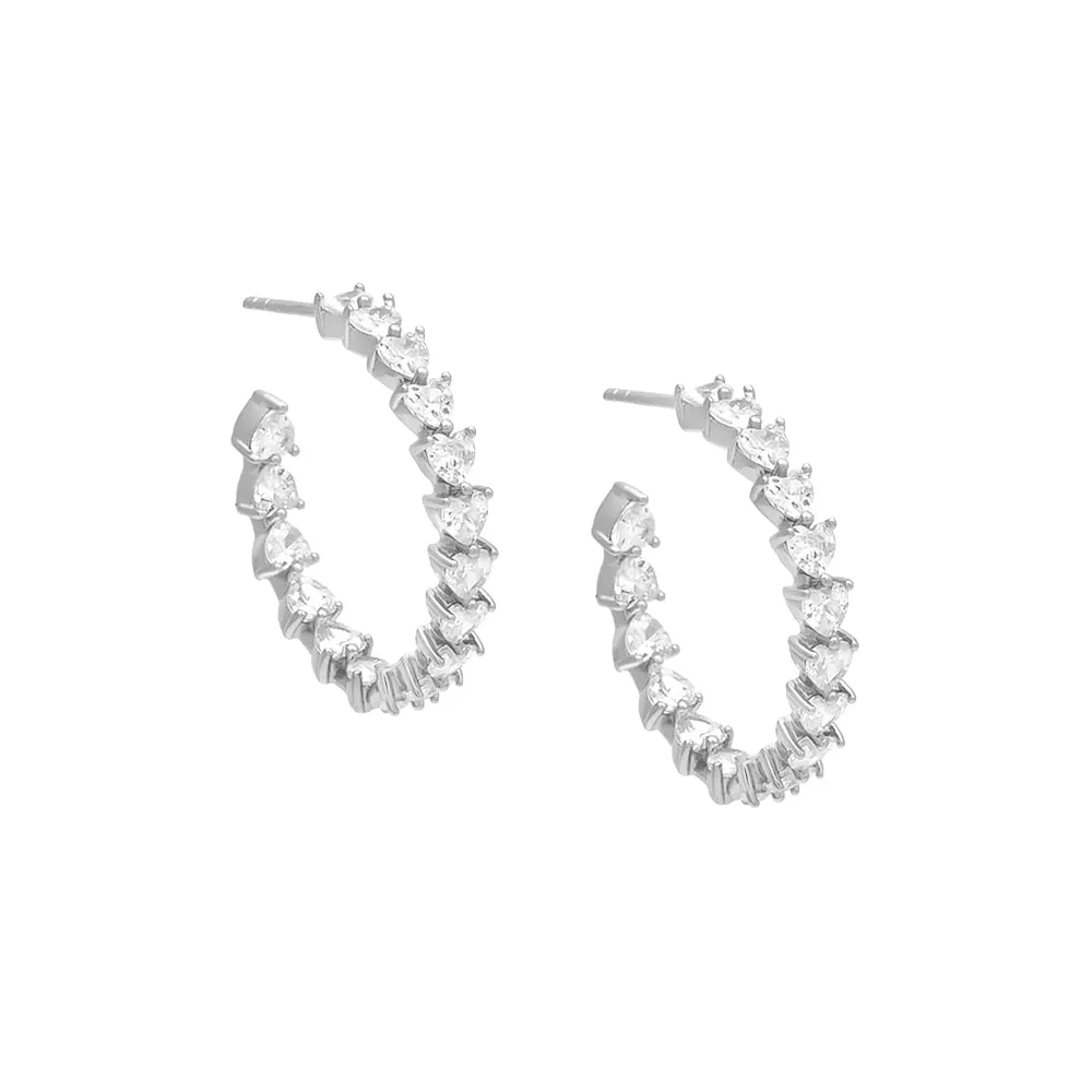 Tennis Heart Hoop Earring sold by Adina Eden's product image thumbnail 5