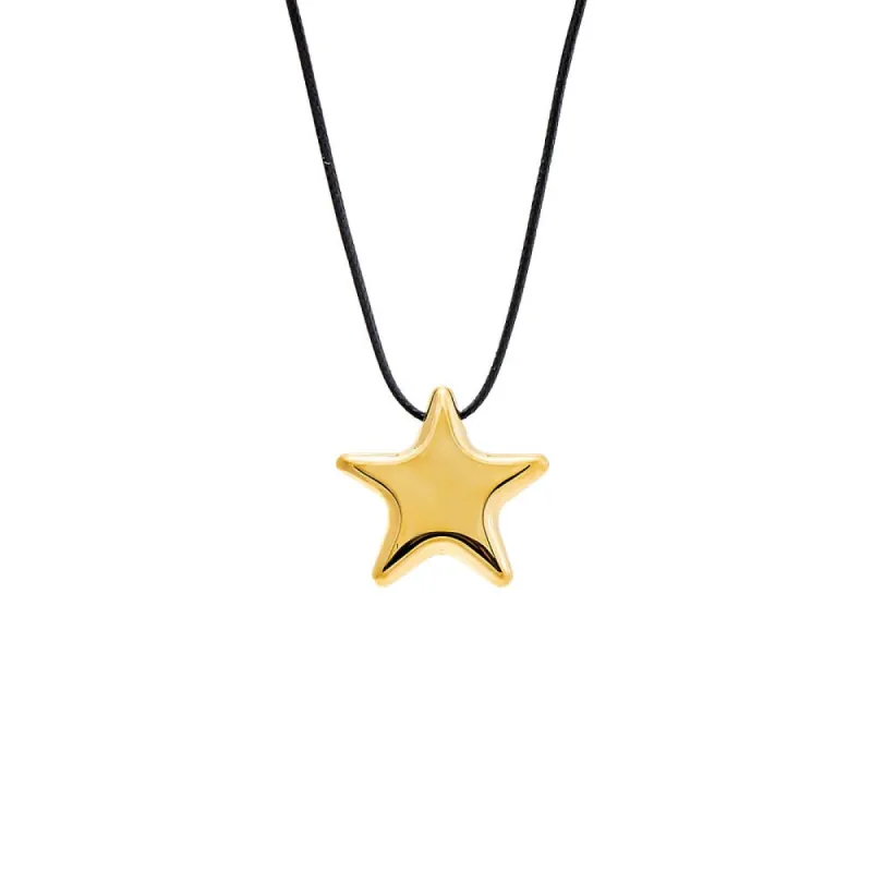Solid Puffy Star Rope Pendant Necklace sold by Adina Eden's