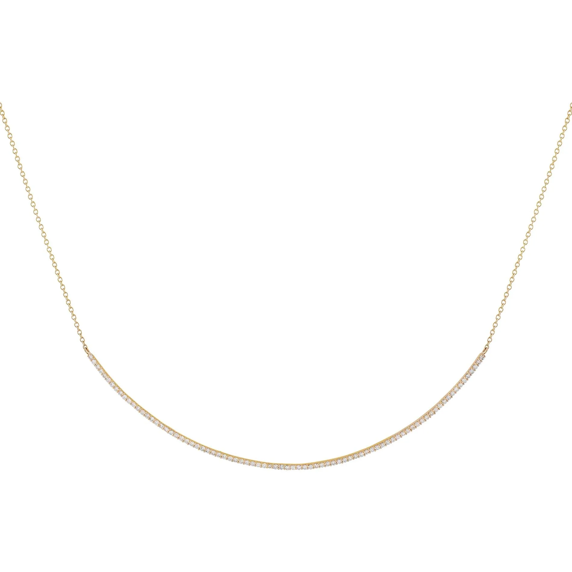 Diamond Tennis Scoop Bar Necklace 14K sold by Adina Eden's product image thumbnail 4