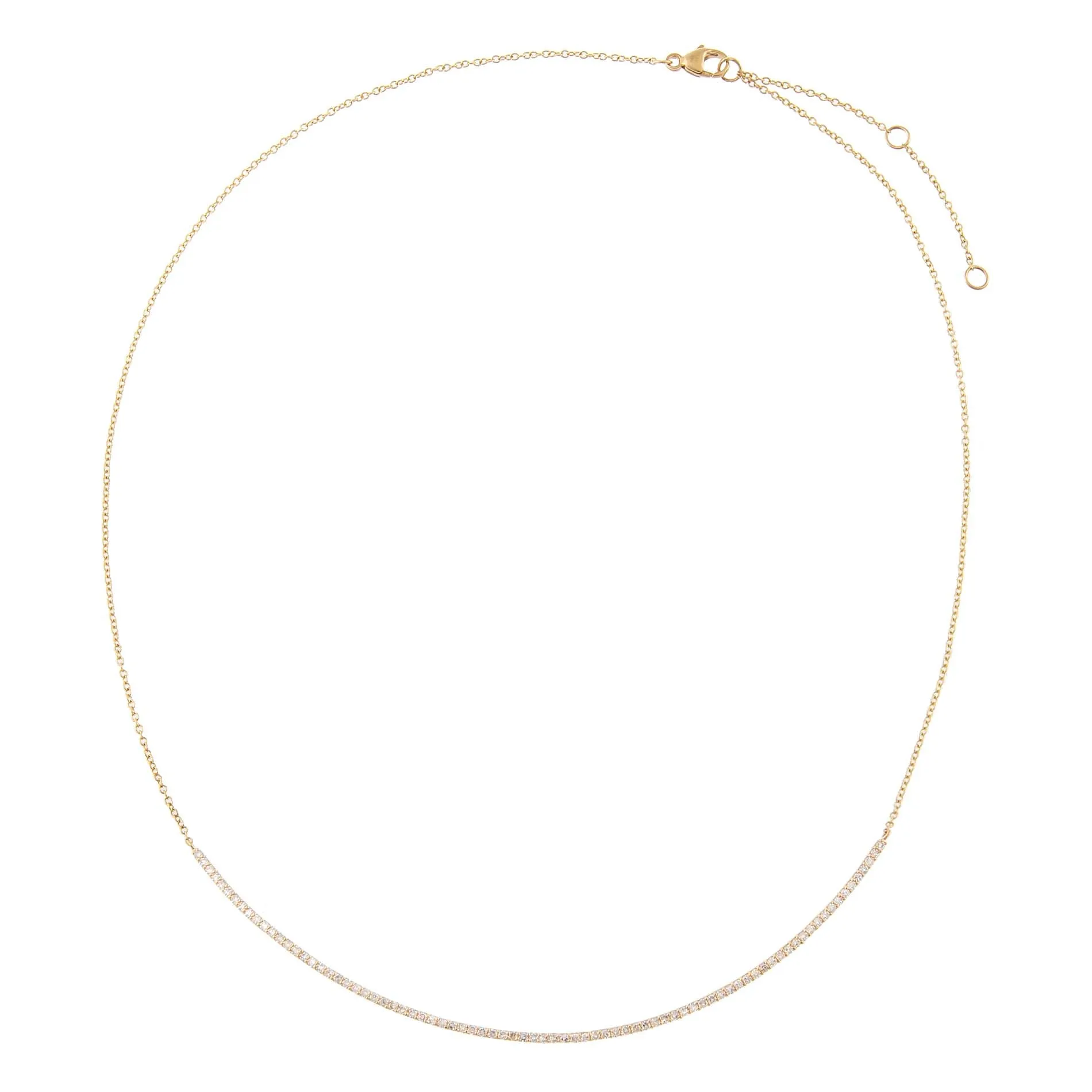 Diamond Tennis Scoop Bar Necklace 14K sold by Adina Eden's product image thumbnail 5