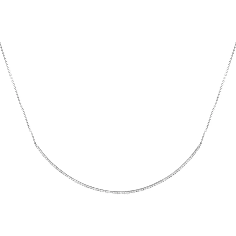 Diamond Tennis Scoop Bar Necklace 14K sold by Adina Eden's