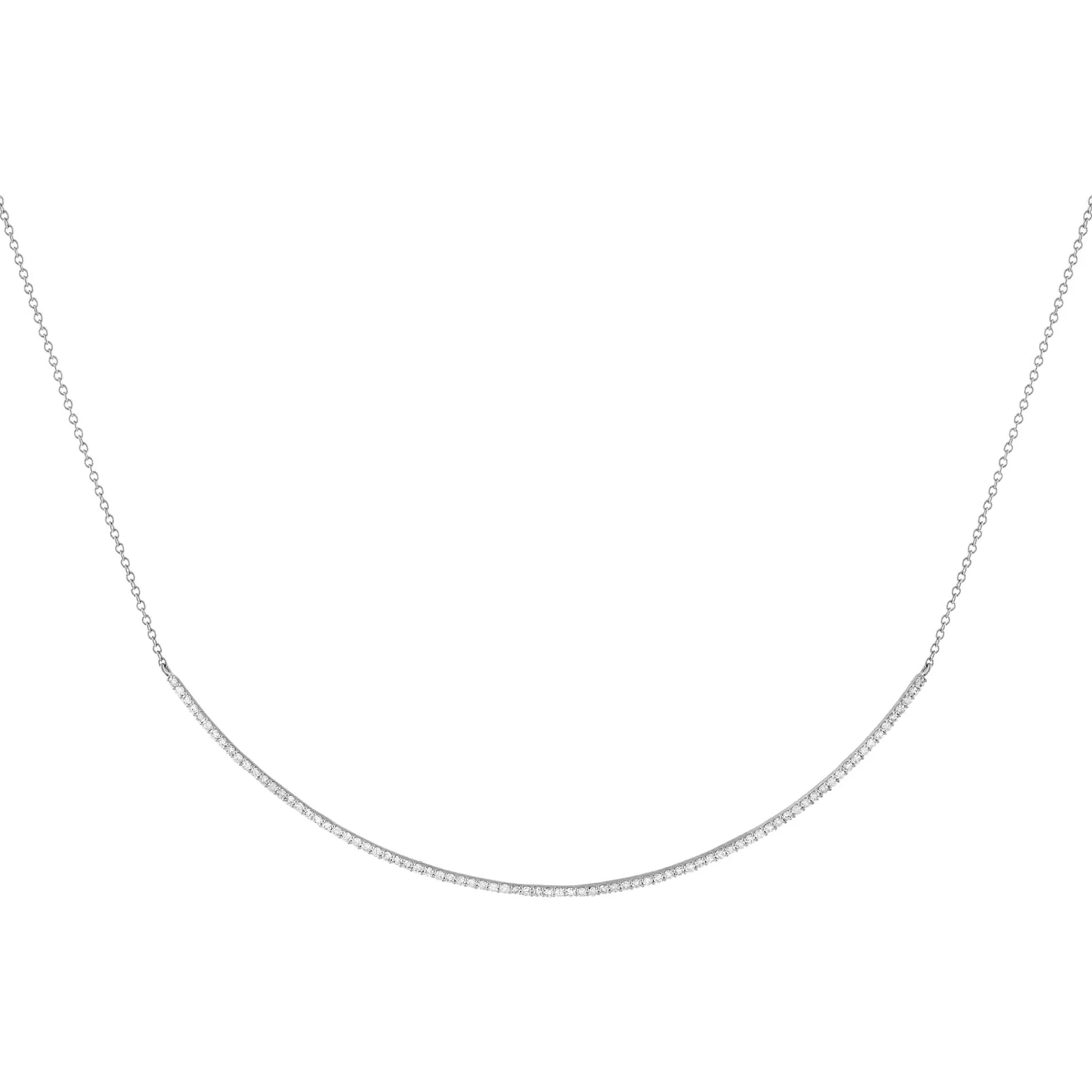 Diamond Tennis Scoop Bar Necklace 14K sold by Adina Eden's