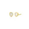 Teardrop Bezel Stud Earring sold by Adina Eden's