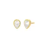 Teardrop Bezel Stud Earring sold by Adina Eden's