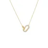 Pavé X Solid Double Link Necklace sold by Adina Eden's