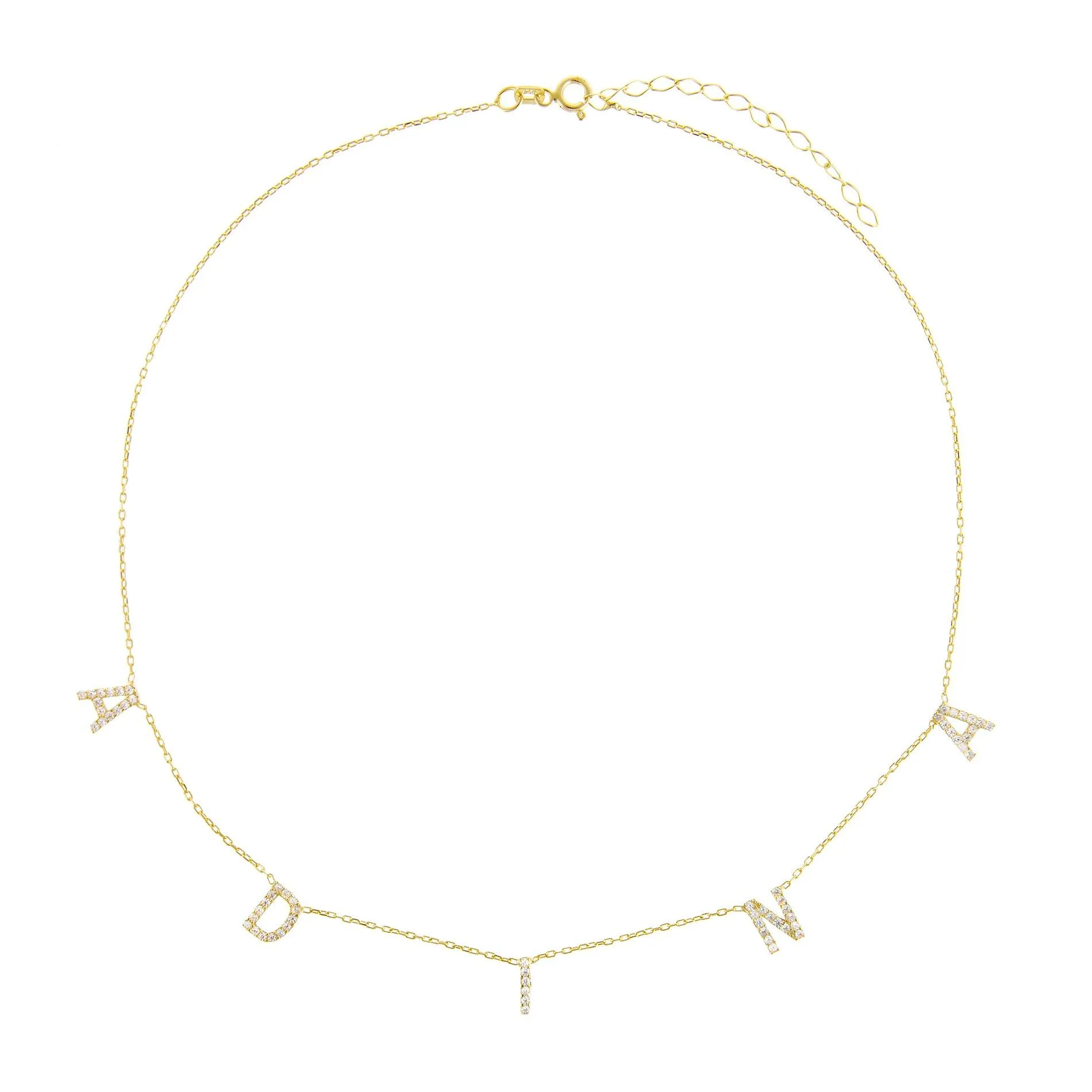 Pavé Block Name Necklace sold by Adina Eden's product image thumbnail 4