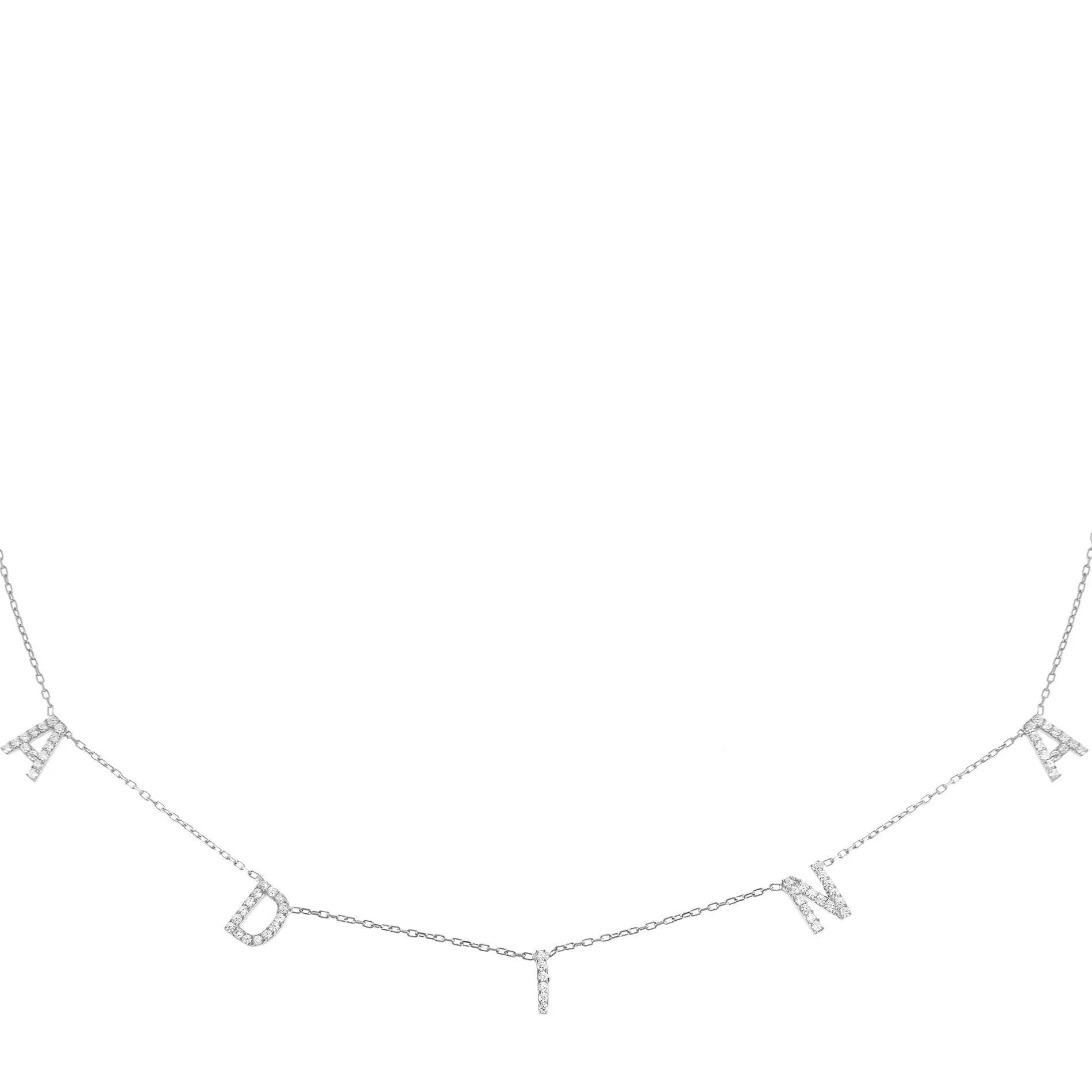 Pavé Block Name Necklace sold by Adina Eden's product image thumbnail 3