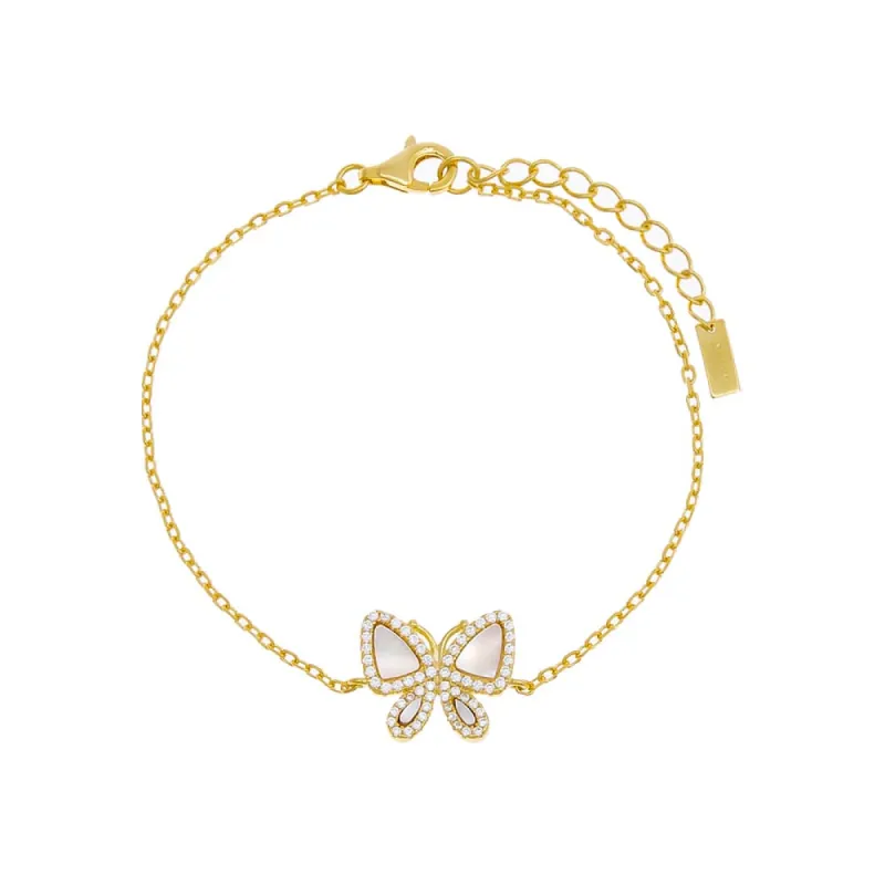Pavé Gemstone Butterfly Bracelet sold by Adina Eden's